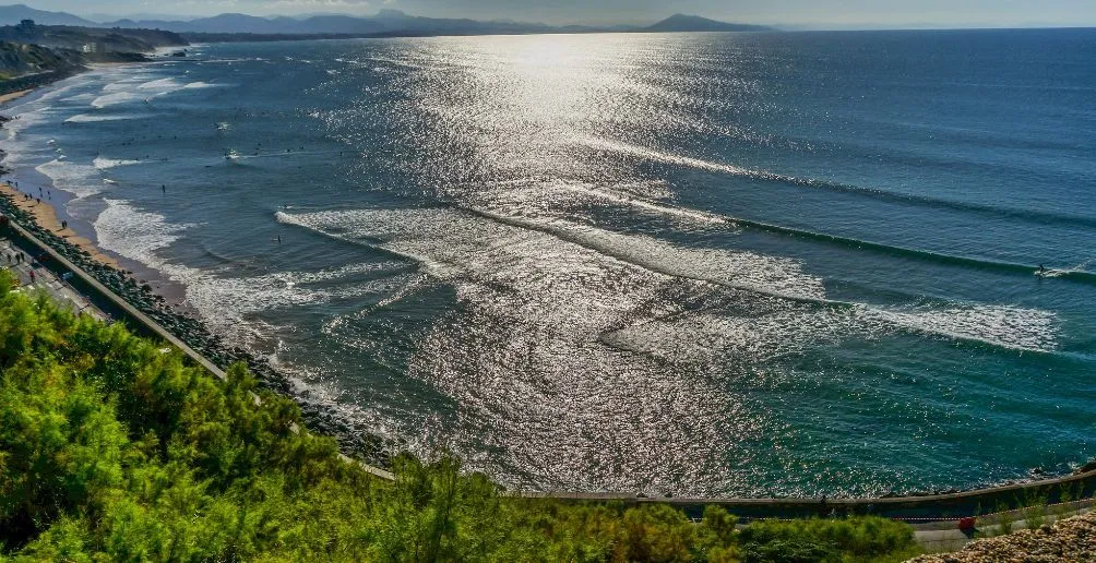 Coastal view of southwestern France on a sunny day