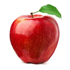 A bright red apple