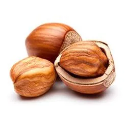 Collection of hazelnuts in their shells