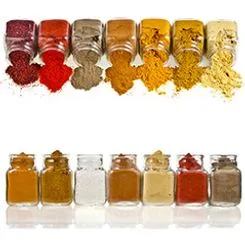 Different types of spices in jars