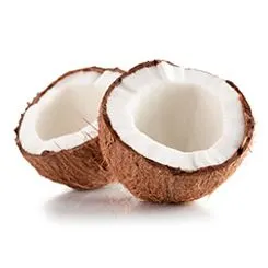Two coconut halfes